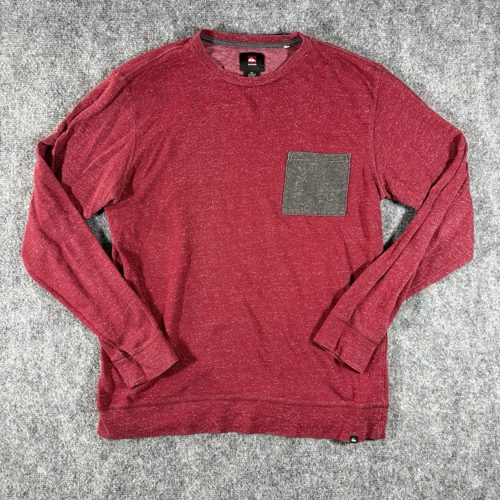 Quicksilver Men's Size Large Long Sleeve Crew Neck Front Pocket T-Shirt